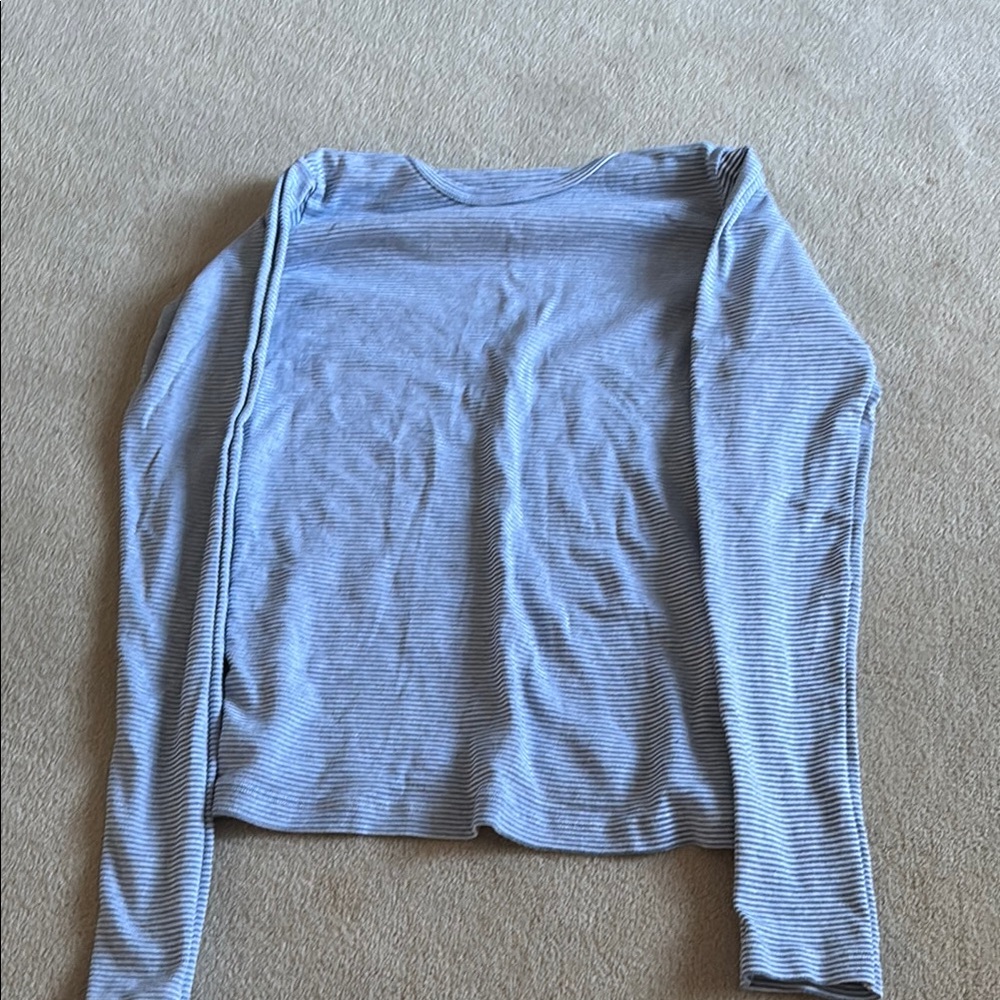 John Galt blue and white striped long sleeve